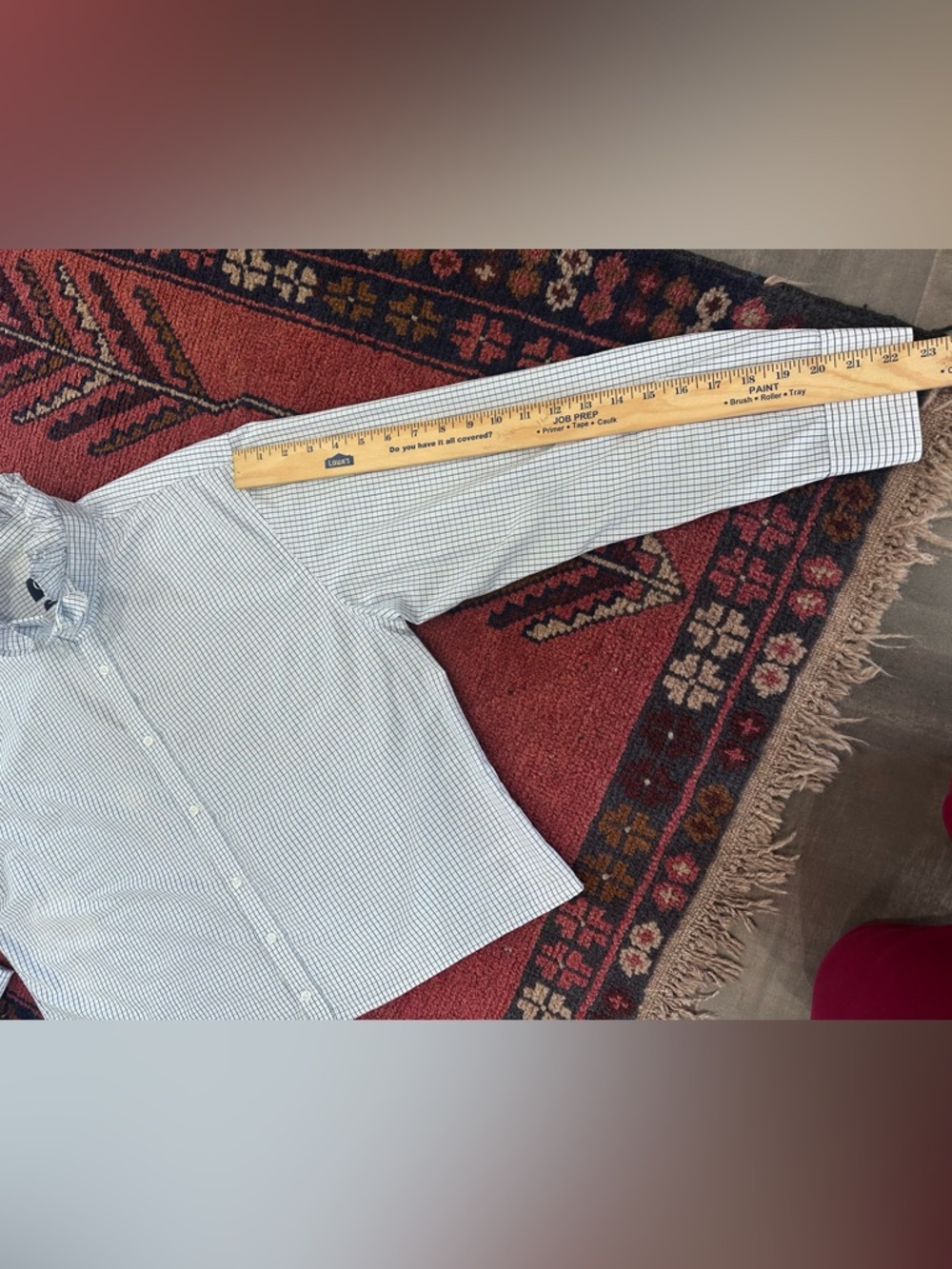Reworked CHAPS Button Down Ruffle Collar Scandinavian Ribbon Top | OOAK | XL - Picture 9 of 10